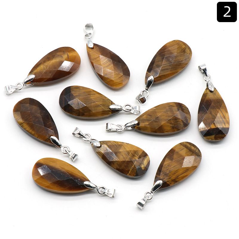 1518-Seção facial de gota de água natural fivela de semente de melão de cobre pingente colar DIY brincos acessórios pingente de jóias
