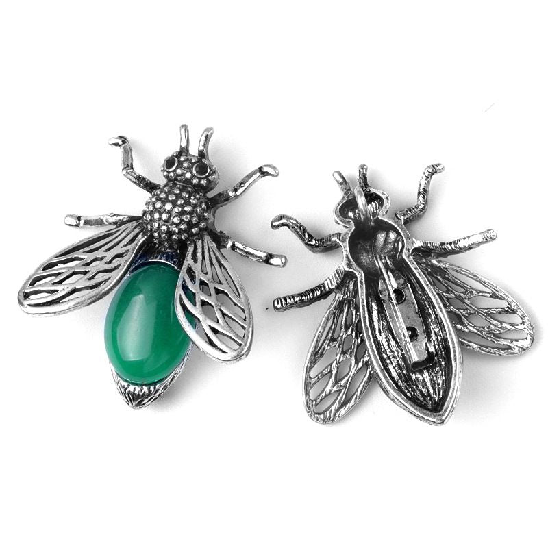 Pingente de broche de abelha 1650-48Mm de uso duplo, incrustado em liga de cristal ágata meio tesouro Pingente de broche de joias