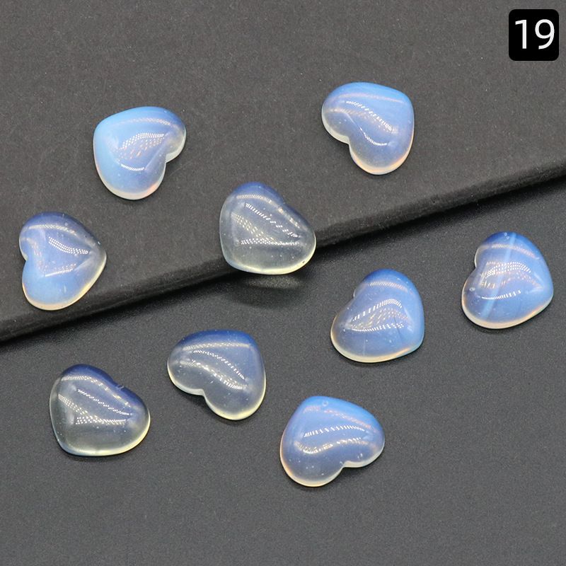 1221-15 × 18mm superfície do anel de amor, forma de coração curvado único de cristal natural, coração plano de pêssego DIY incrustado em pedra solta