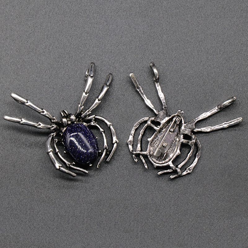 1585 Um pingente de broche de gema broche de aranha de cristal liga de ágata incrustada pingente de pedra preciosa