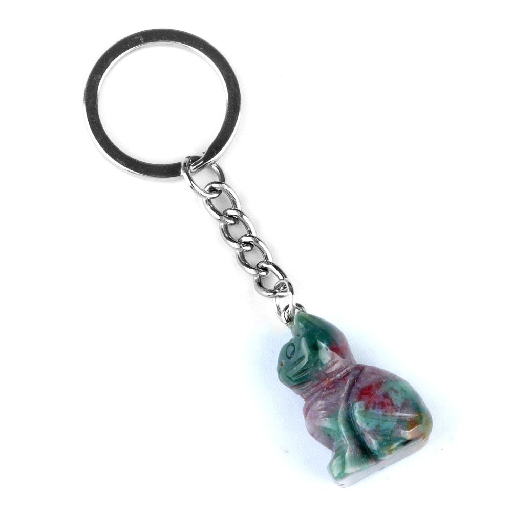 1943-Gravado gatinho chaveiro, pedra de cristal gravado animal pingente chaveiro