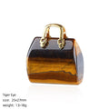 Pingente de saco de ágata de jade natural transfronteiriço paisagismo criativo colar DIY gravura cristal mini bolsa ornamento
