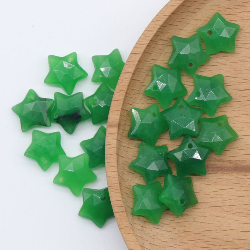 Pingente de pentagrama facetado 1590-10mm, acessórios de mini estrela de pedra de cristal atacado DIY jóias estrela