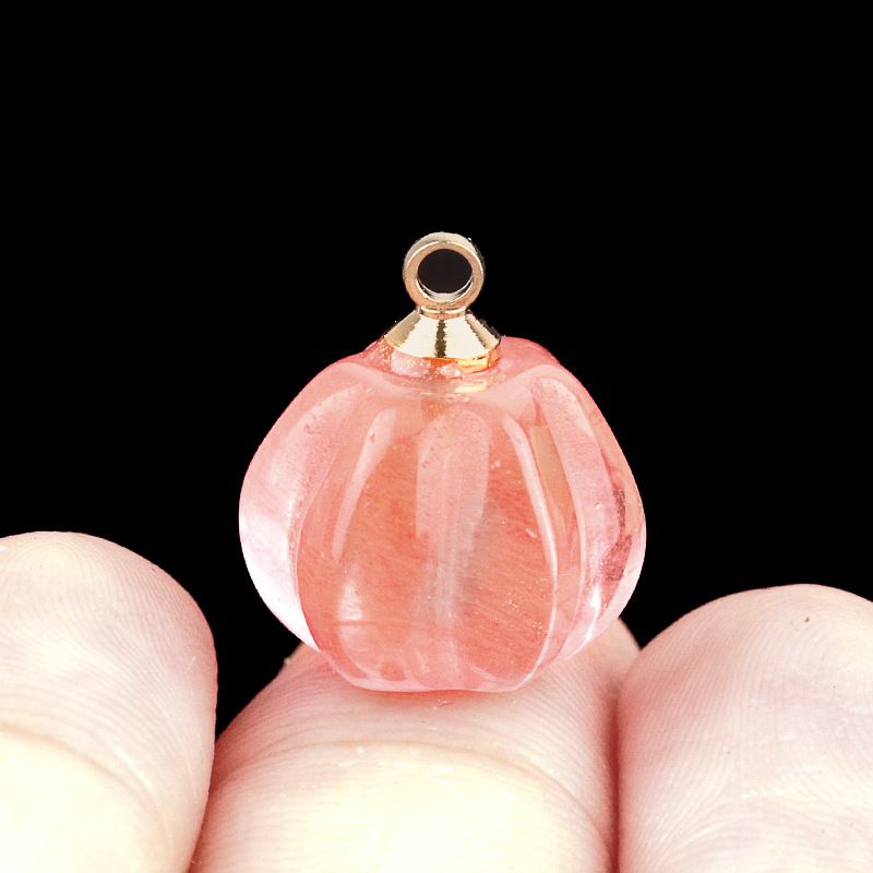 1639-10X13mm pingente de abóbora, meia pedra do tesouro de ágata de cristal abóbora gravada DIY material de jóias