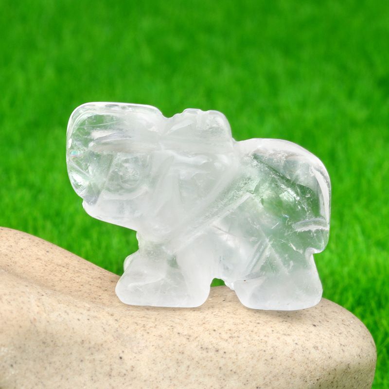 1 polegada escultura animal elefante, pó natural cristal ágata jade escultura animal elefante artesanato ornamento transfronteiriço