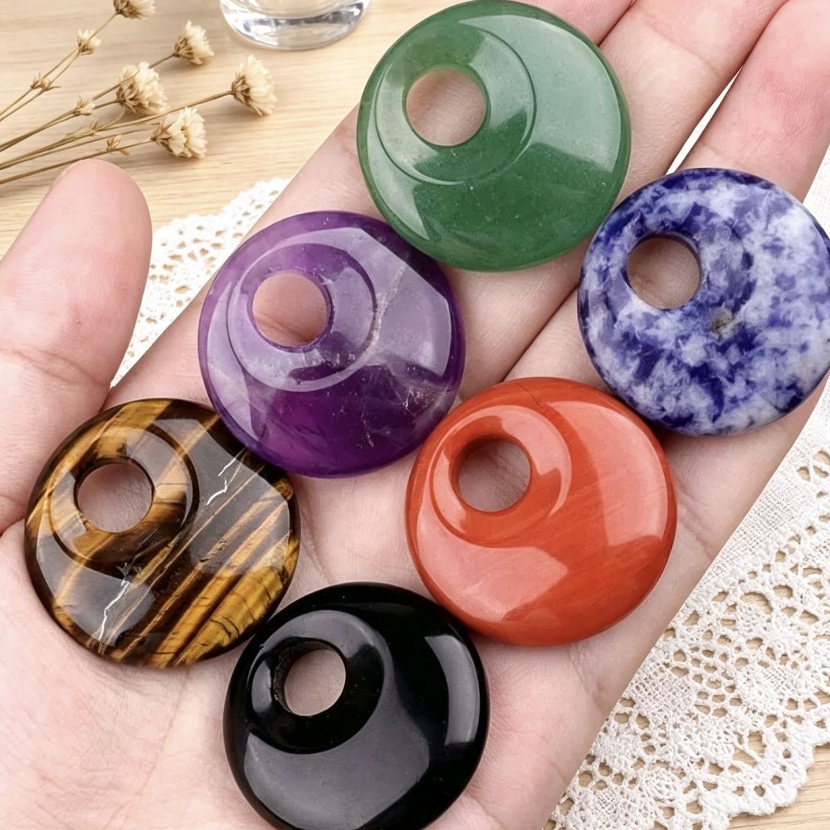 2188-30Mm furo lateral fivela de segurança roxo rosa cristal branco grande buraco de pedra DIY colar pingente de jóias material