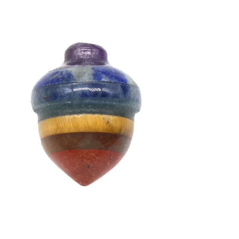 1337-Pedra colorida de cristal natural, bolota de avelã, pinhão, processo de emenda de pinha, mini ornamento por atacado