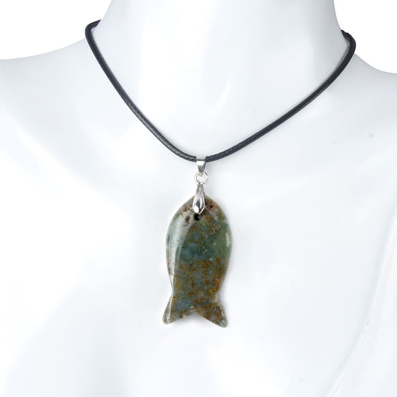 1614-Cristal ágata pedra semipreciosa pingente de peixe pequeno colar DIY saco pingente chaveiro animal acessórios