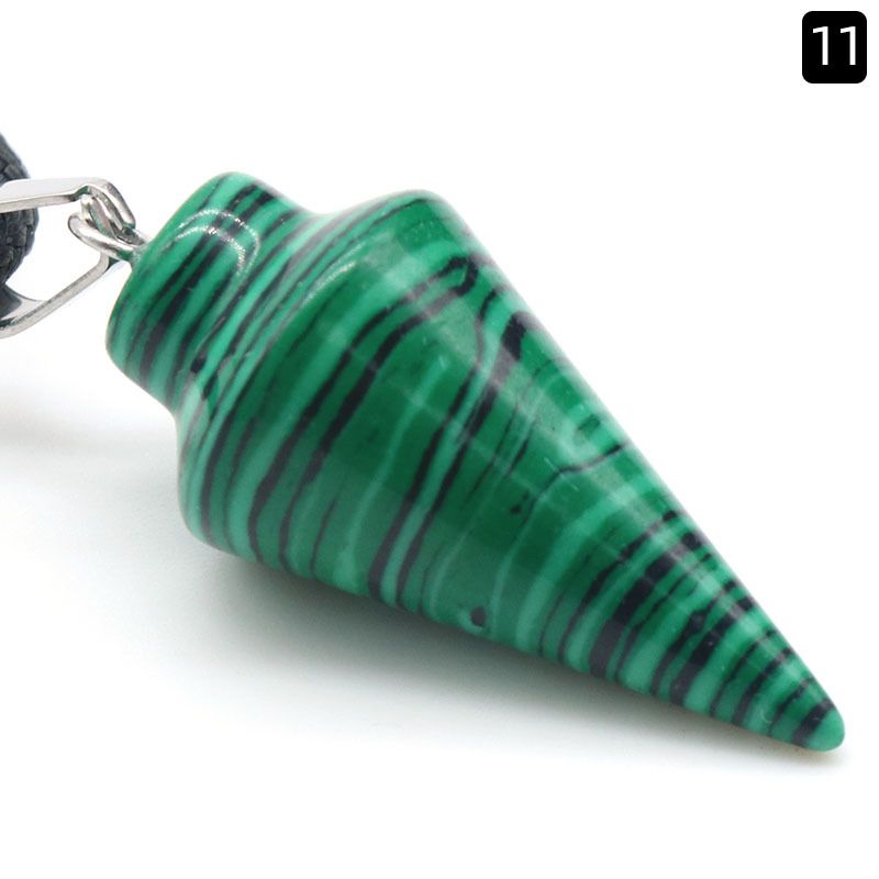 1259-Pingente cônico de cristal de ágata natural 16x30mm colar cônico transfronteiriço transmissão ao vivo jóias de pedra natural