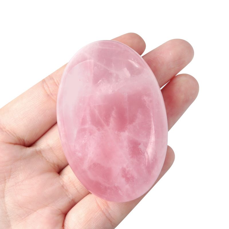 1727-Alça de cristal rosa, pedra de jogo em forma de sabão de cristal de pó natural, cristal de ajuda à meditação de ioga