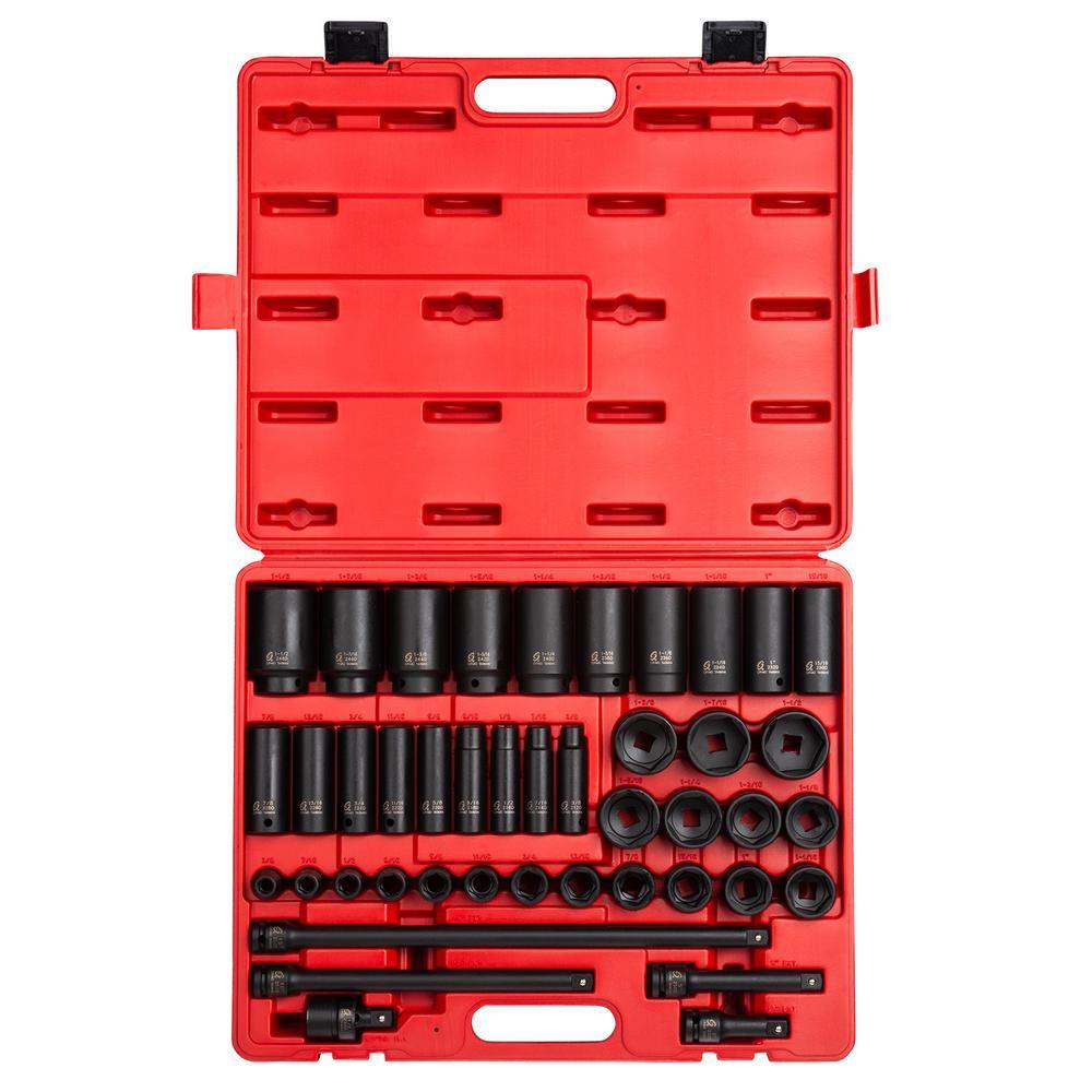 1/2 in. Drive SAE Master Impact Socket Set (43-Piece)