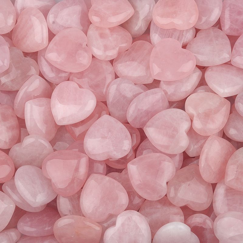 2321-4Cm Natural Pink Crystal Big Love Rose Crystal Play Coração Ornamento Casa Artesanato Ornamento