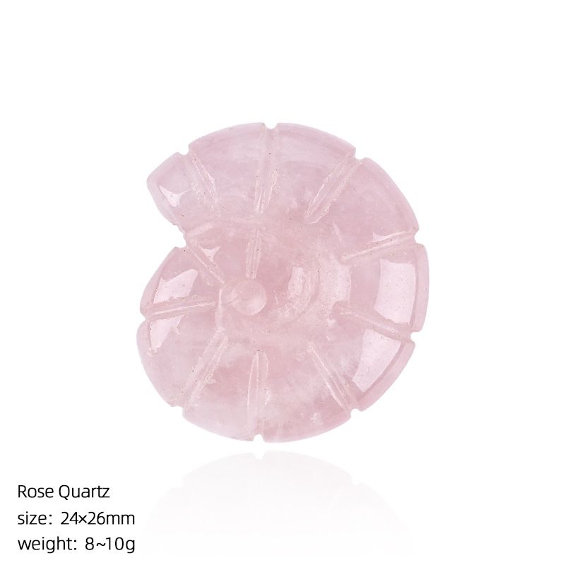 2422 Concha de cristal natural gravura tridimensional dupla face ornamento de micro-paisagem doméstica em forma de caracol concha de gema não porosa