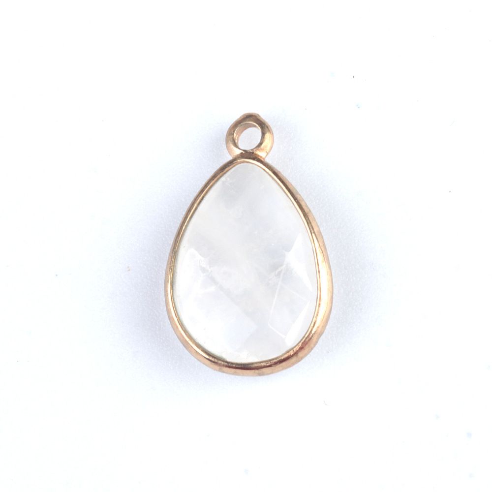 1375-Pingente de gota de água com bainha de cristal natural pendurado pingente de gota de água DIY pulseira colar material de jóias