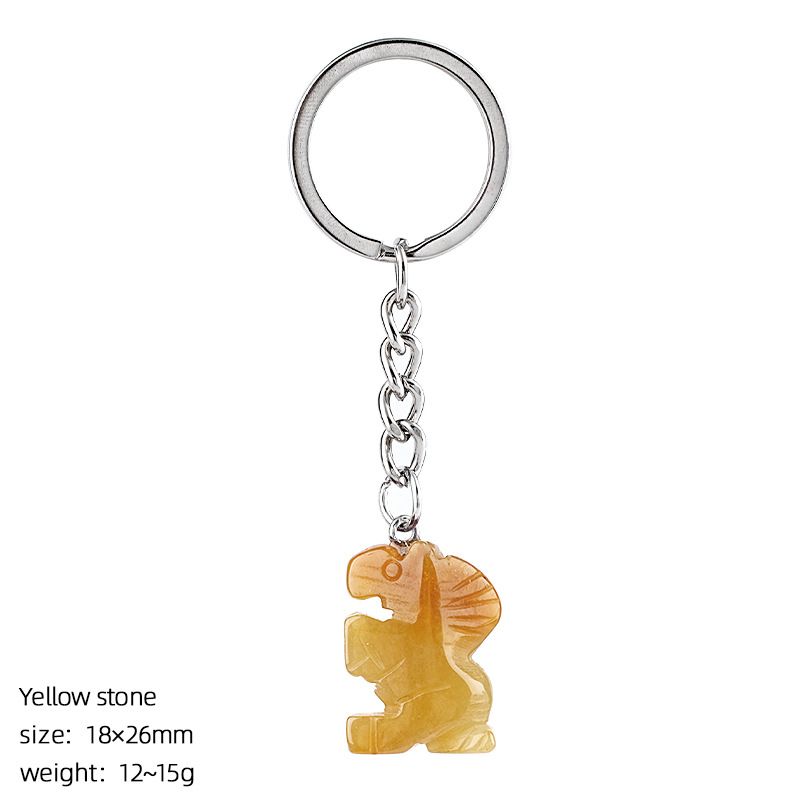 Pônei de cristal natural chaveiro criativo DIY saco acessórios de carro gravado ágata cabeça cavalo pingente