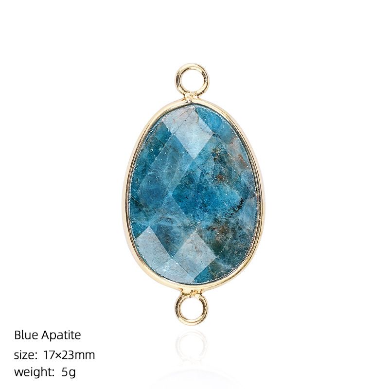1640 Pingente de pedra semipreciosa de corte de bainha, pulseira de cristal natural artesanal DIY colar de jóias acessórios de conector de suspensão dupla