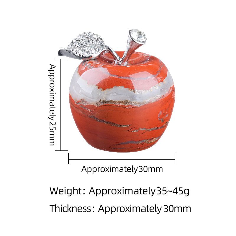 30Mm de cristal natural ornamento de maçã grande transfronteiriço Home Desktop Crafts Véspera de Natal Jade Apple