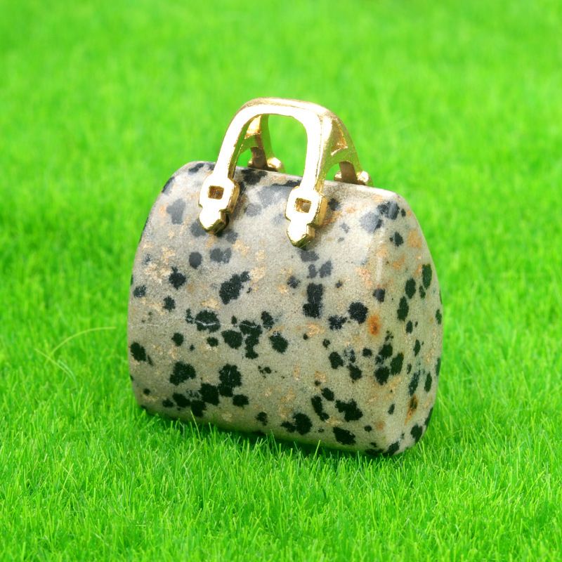 1710-Mini bolsa de pedra de cristal natural, pingente de ametista ins decoração de cristal em pó de vento criatividade