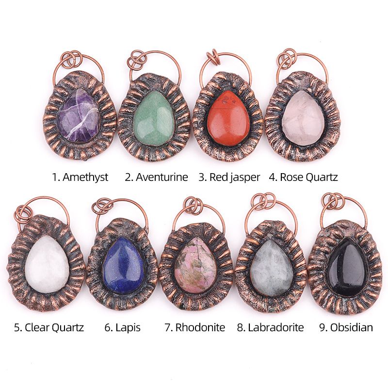 2156-Colar vintage de cristal de ágata incrustada em pedra semipreciosa colar de jóias versáteis da moda