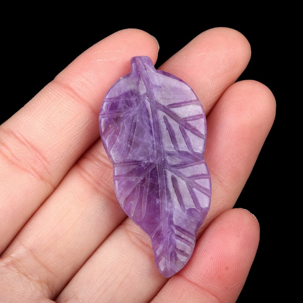 1782-47Mm folhas, cristal natural ágata pedra gravada pena material decorativo DIY folha acessórios de jóias
