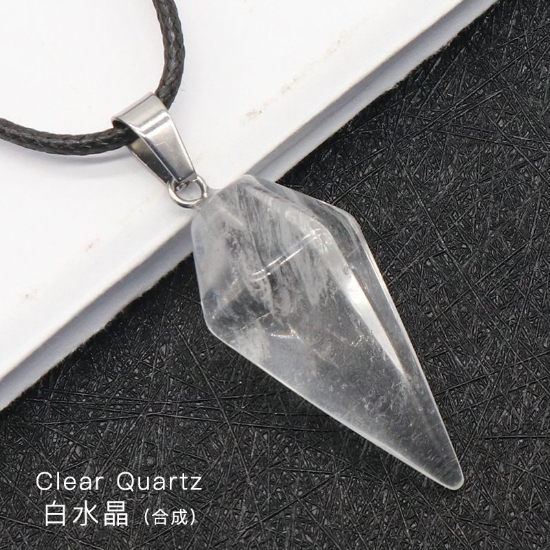Pingente de Cristal Natural Hexagonal Cone Cônico Hexagonal Rômbolo Pêndulo eBay AliExpress Jóias