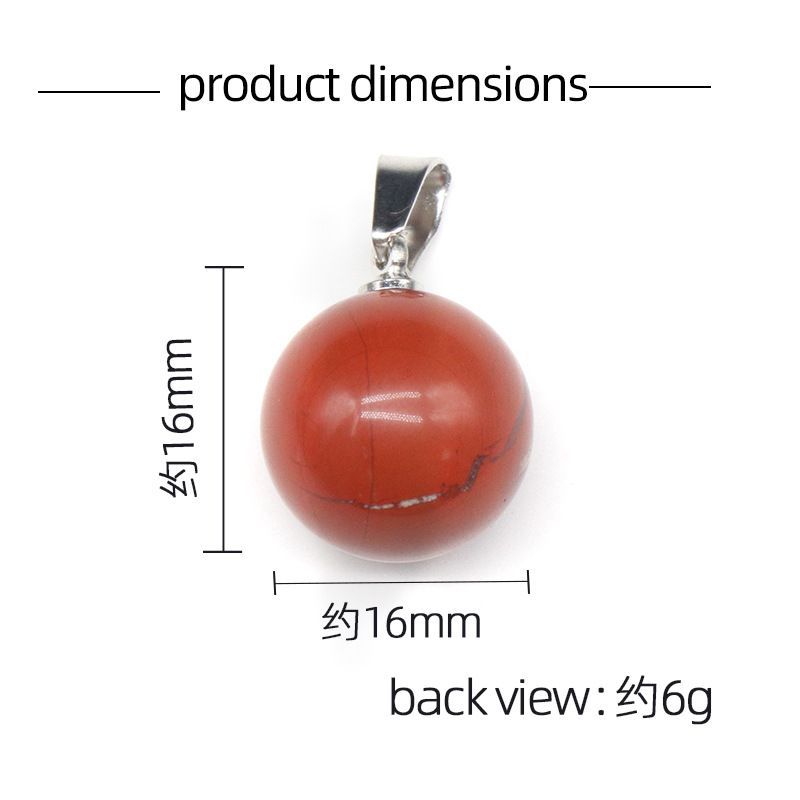 1578 um pingente de bola redonda de 16 mm, pingente de bola de pedra semipreciosa de ágata de cristal natural trabalho em andamento decoração de colar DIY