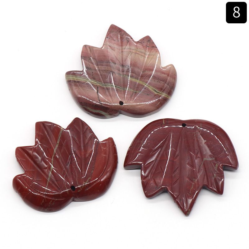 1450-50Mm Folha de bordo Pingente Grande Cristal Natural Pedra de Ágata Indiana Folha Esculpida DIY Ornamento de bordo