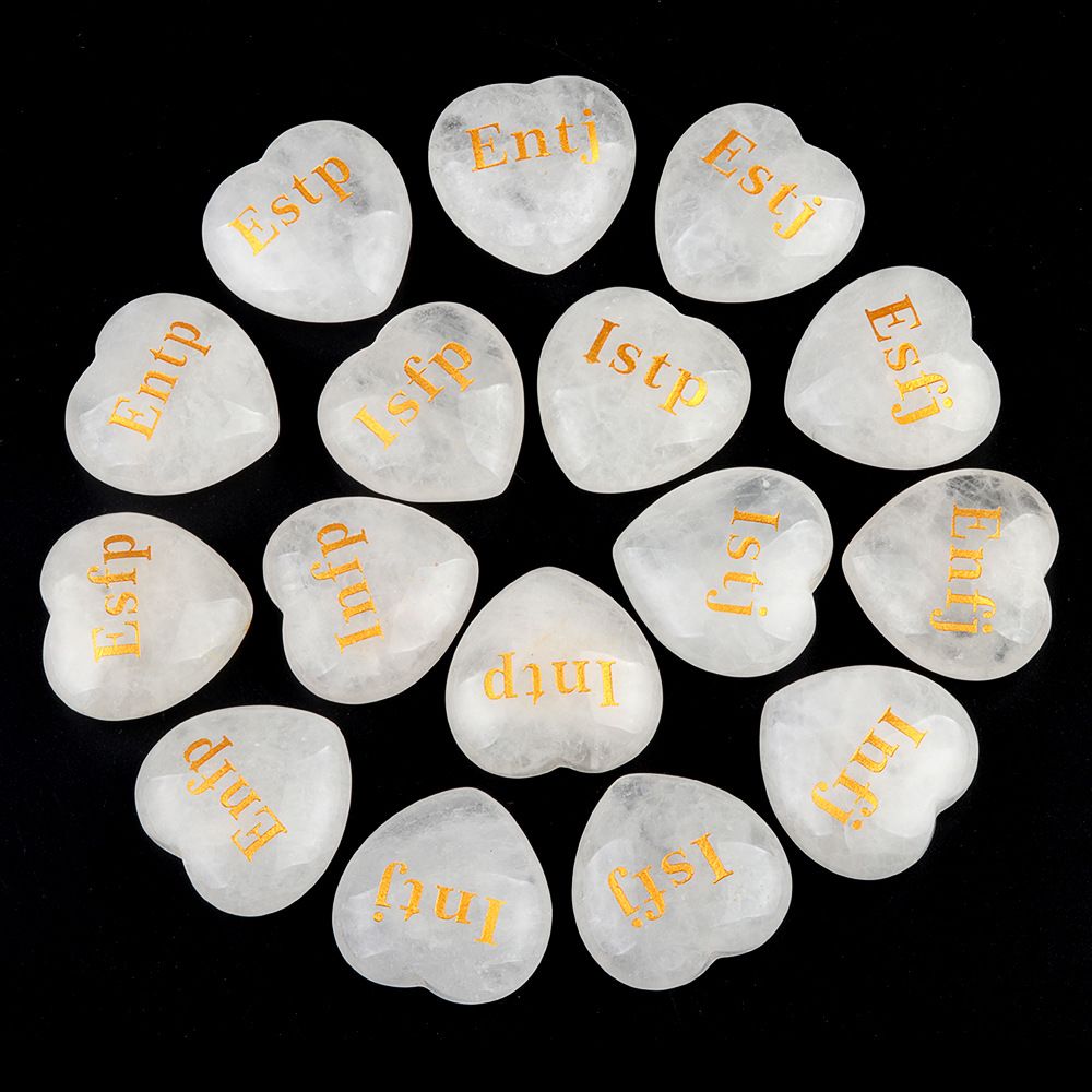 1967-Letras de amor de cristal branco MBTI16 tipo personalidade I pessoa E pessoa enfeite de mesa presente do clube estudantil