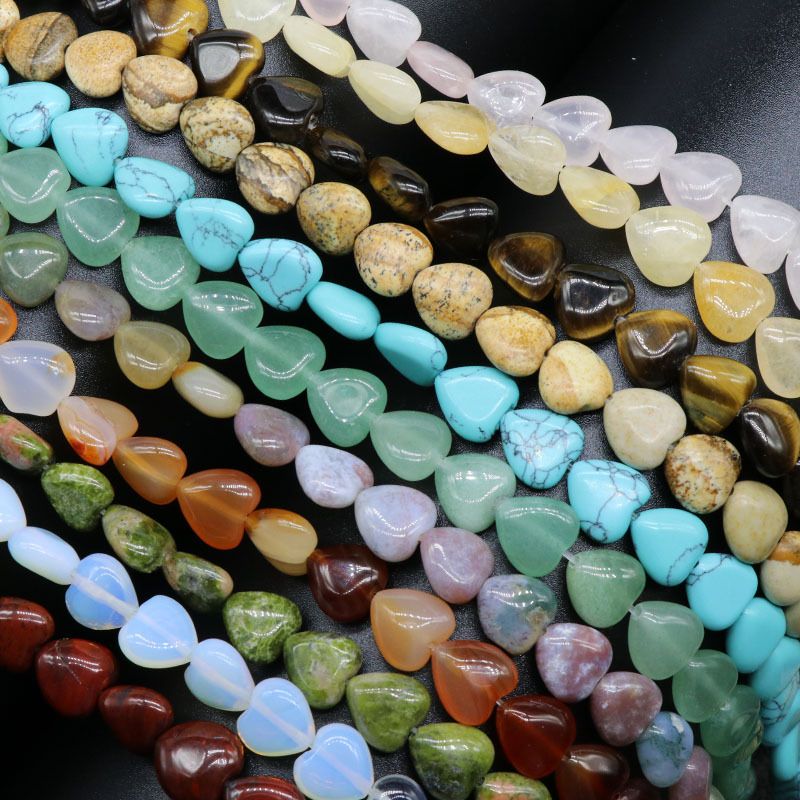 10Mm contas de amor, contas soltas de pedra semi-preciosa de ágata de cristal pulseira DIY colar brincos acessórios de jóias material
