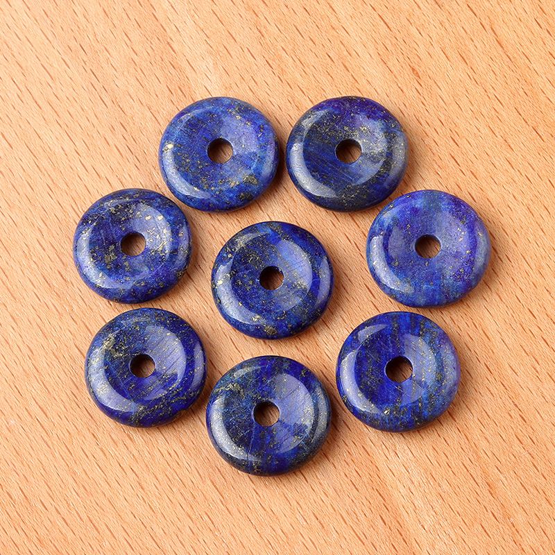 1641-12 ~ 16mm fivela de segurança, pingente de donut de pedra de ágata de cristal, anel de furo grande acessórios de jóias DIY