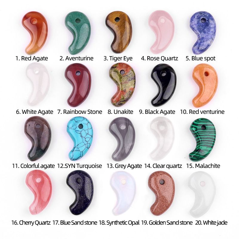 1212-Cristal natural 18X30 buraco 3mm gancho pingente de jade, anime yin e yang big dog Ibaraki vinho engolindo faca demoníaca Ji
