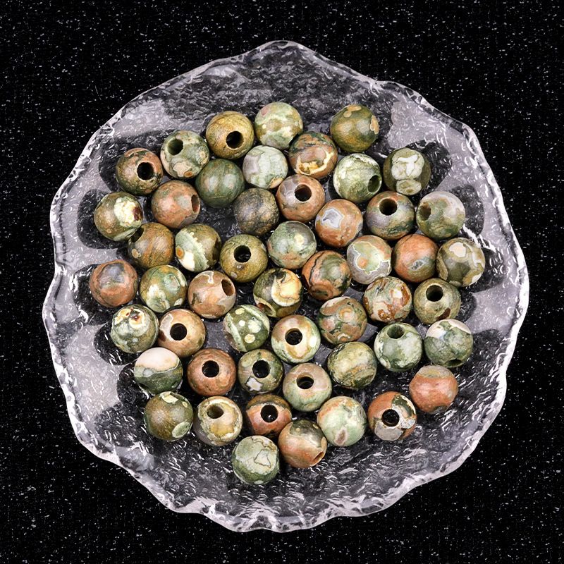 309-Grânulos Macroporosos Cristal Natural Ágata Jade Pedra Macroporosa Grânulos Soltos 8mm Buraco 3mmdiy Tecelagem Acessórios