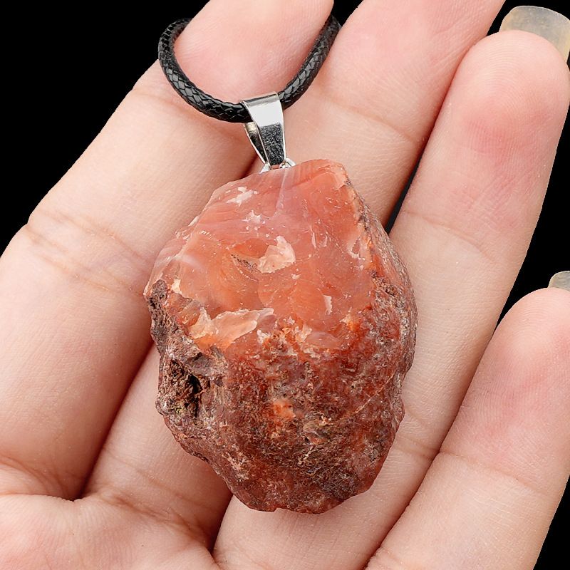 499-Pingente de pedra áspera de cristal natural ametista rosa amarelo branco colar de pedra áspera pingente de joias