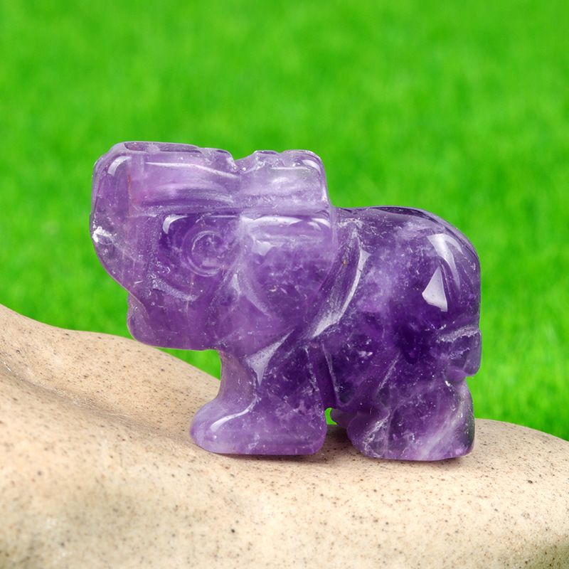 1 polegada escultura animal elefante, pó natural cristal ágata jade escultura animal elefante artesanato ornamento transfronteiriço