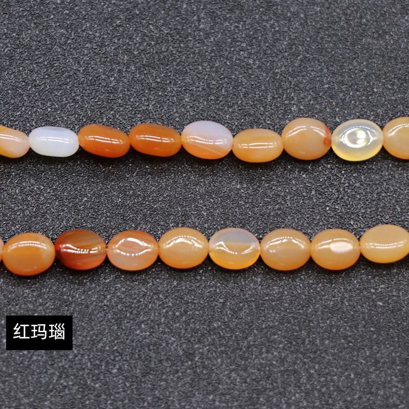 Cristal ágata pedra semi-preciosa em forma de ovo 6 * 8mm oval solto cordão DIY pulseira colar jóias