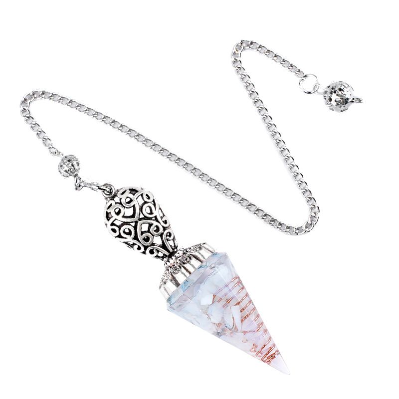 Pêndulo de cristal pingente fonte fabricante retro esculpido cone natural pedra semi-preciosa yoga frequência ajustável pêndulo