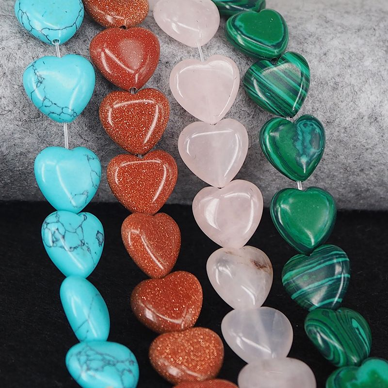 Cristal pedra ágata jade pêssego coração solto contas multi-color trabalho em andamento coração em forma de acessórios de jóias DIY