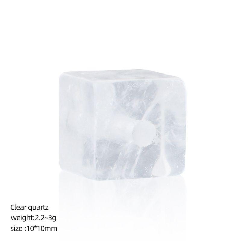 10Mm quadrado de cristal 2mm contas de buraco grande DIY pulseira artesanal colar espaçador de contas acessórios de contas soltas cubo de açúcar de cristal natural