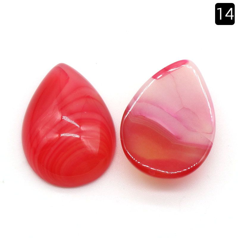 1235-18 × 25 superfície do anel de gota de água, cristal natural única superfície curva geométrica DIY jóias incrustadas com acessórios de pedra solta