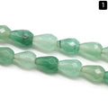 1371-7X10mm seção de gota de água de buraco reto, gota de água de pedra de ágata de cristal natural