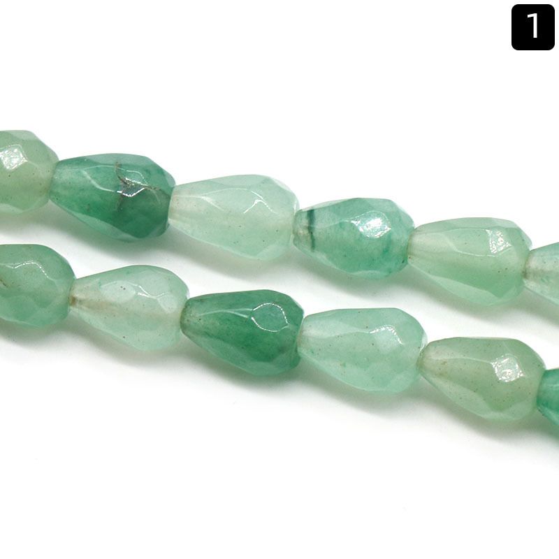 1371-7X10mm seção de gota de água de buraco reto, gota de água de pedra de ágata de cristal natural