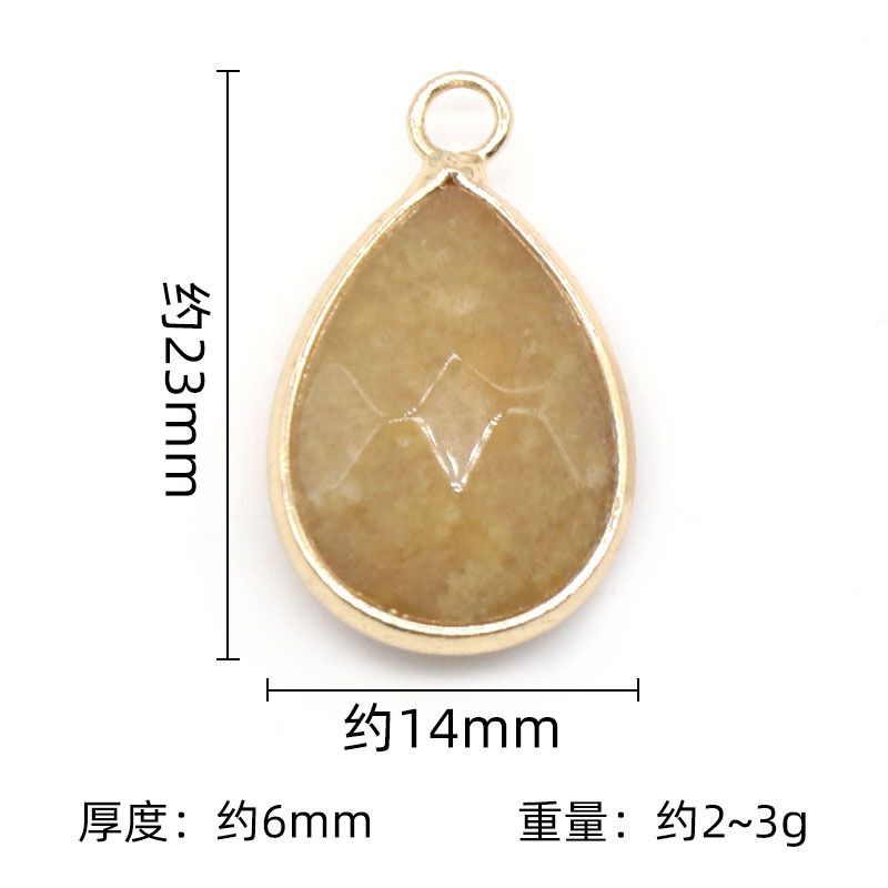 1375-Pingente de gota de água com bainha de cristal natural pendurado pingente de gota de água DIY pulseira colar material de jóias