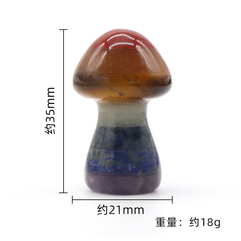 Processo de emenda de cristal natural de cogumelo colorido de venda quente 21X35mm pedra ornamento de jóias por atacado