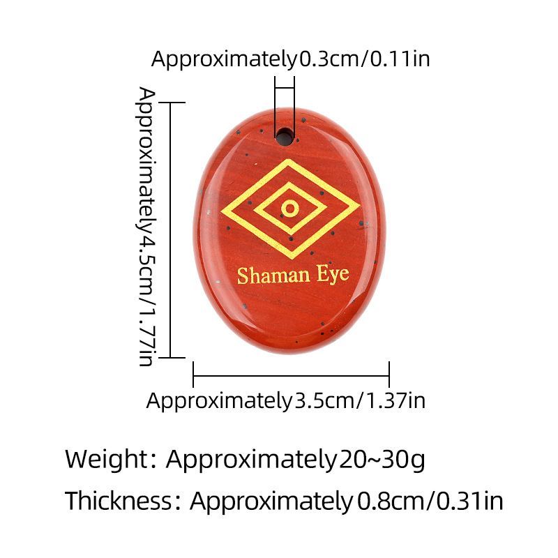 2335-Pingente de letras de pedra de palma de pedra de cristal natural Shaman Eye