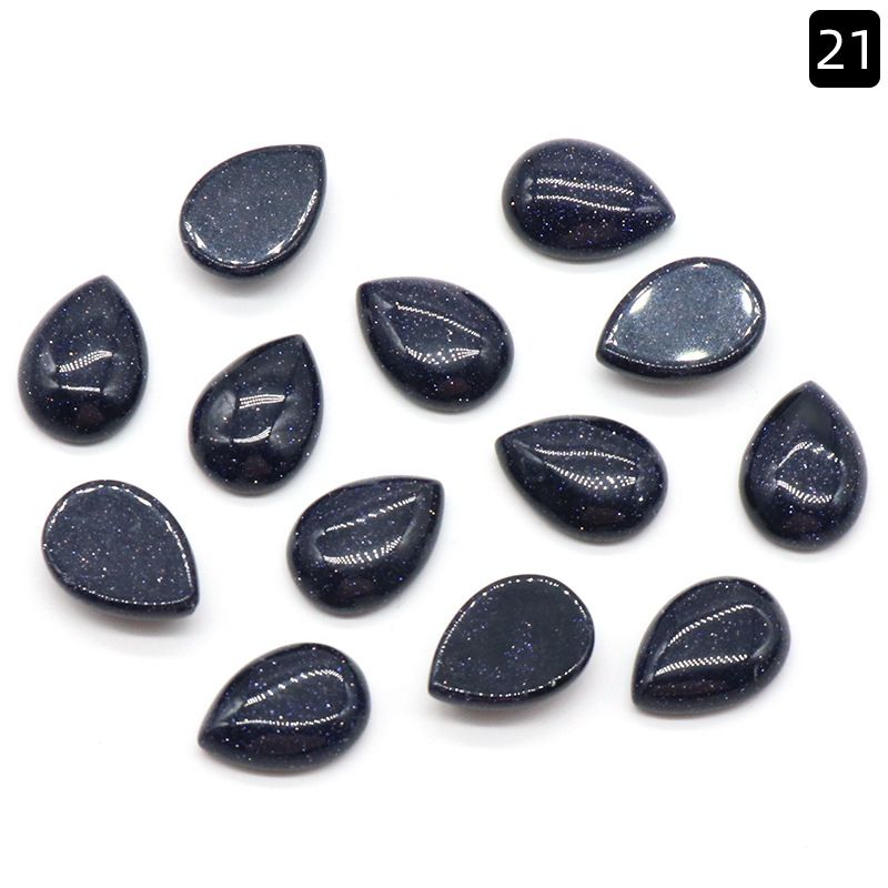 Face de anel em forma de gota d'água 1227-13X18, joias geométricas simples curvas de cristal natural embutidas com acessórios de pedra solta
