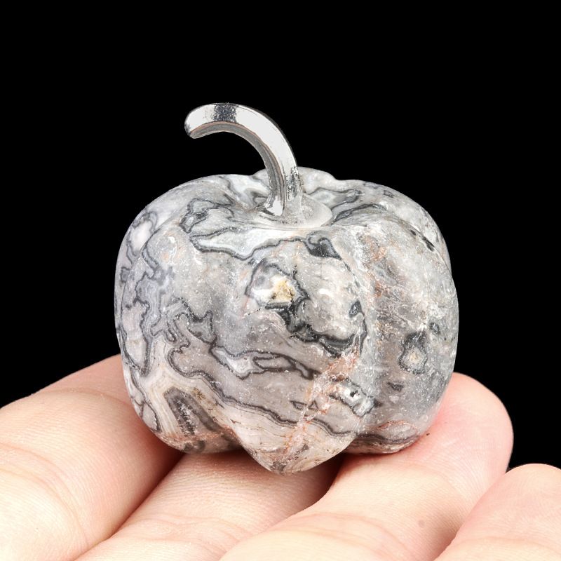 1445-30Mm abóbora, pedra de cristal natural Halloween abóbora de ação de graças ornamento de mesa