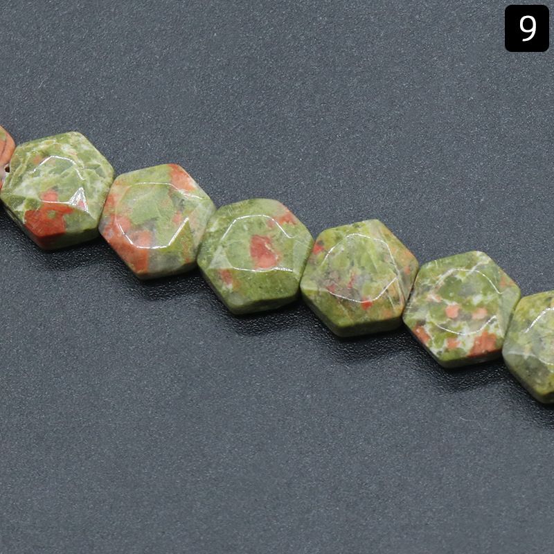 1425-8Mm corte hexágono, pedra de ágata de cristal hexagrama contas soltas DIY pulseira colar material de jóias