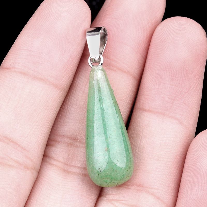 1462-25Mm pingente longo de gota de água, pedra semi-preciosa natural pingente longo de gota de água brincos DIY colar acessórios de jóias