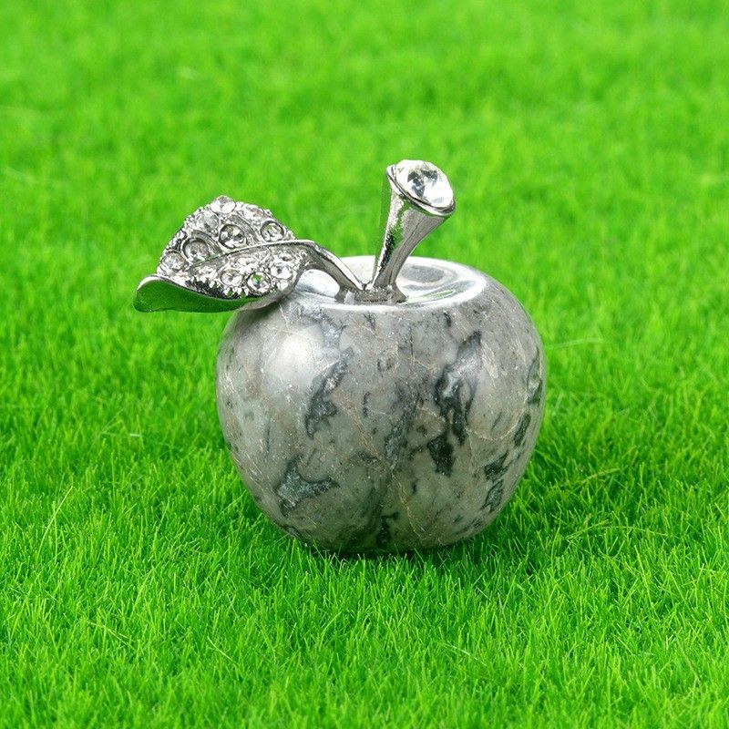 1718-Mini Pingente de Maçã de Cristal Natural Pingente de Maçã Pequeno, Véspera de Natal