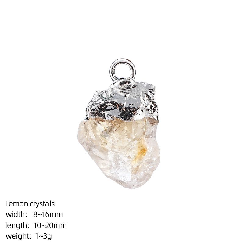 Pingente de pedra bruta de cristal natural transfronteiriço DIY colar brincos pulseira de prata dourada pedra áspera acessórios de ágata irregular